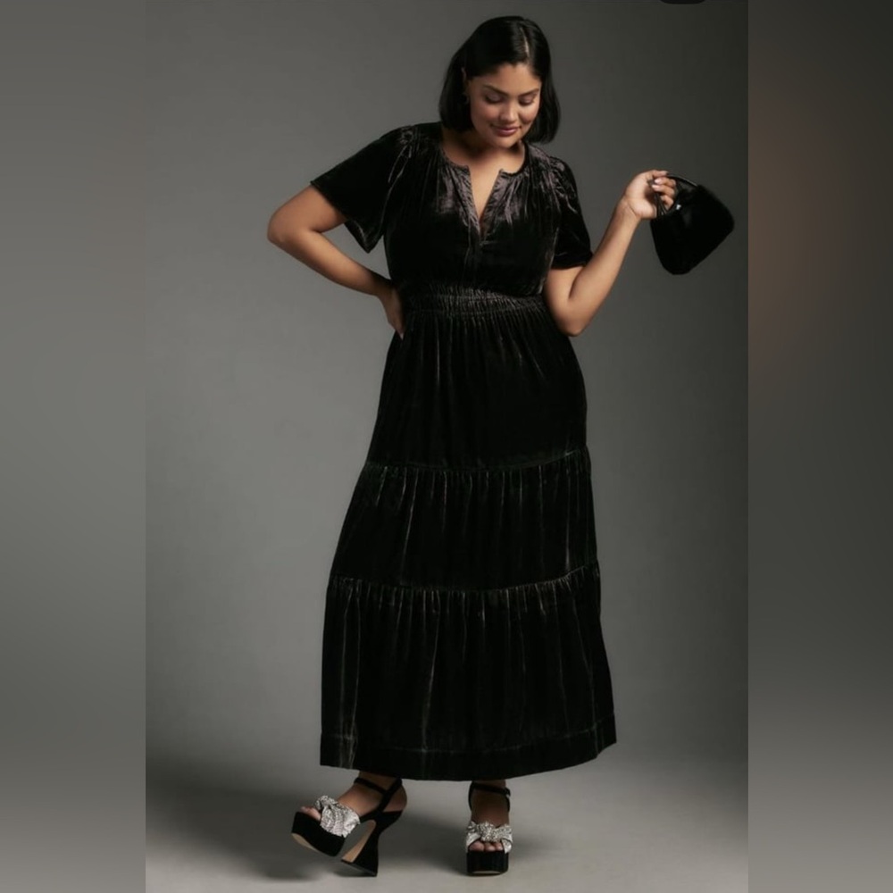 NWOT Maxi dress velvet edition L gunmetal color original price $180 asking $140